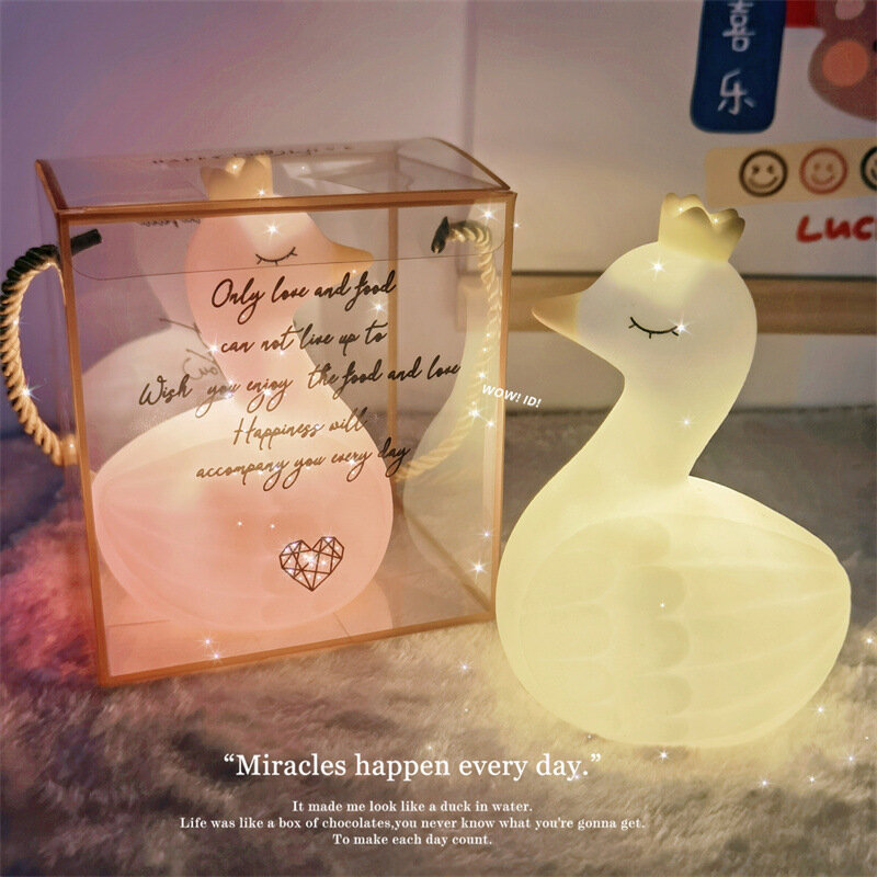 Ins swan-Luz led nocturna para decoración de habitación, lámpara ambiental brillante, regalo de cumpleaños para niños, envío directo
