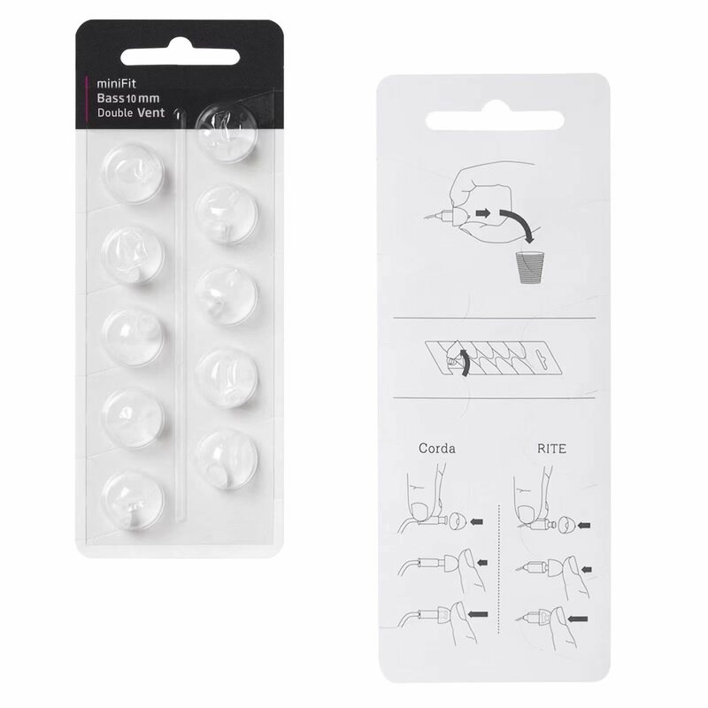 Oticon MiniFit-Embout d'oreille à double évents pour RITE Worldvers, accessoires pour prothèses auditives, pack de 10, 10mm