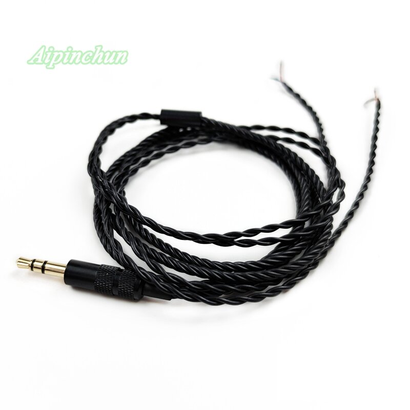 Aipinchun-Cable de reparación de auriculares, reemplazo de conector de 3 polos, línea de actualización, núcleo de 30 cables, DIY, 3,5mm