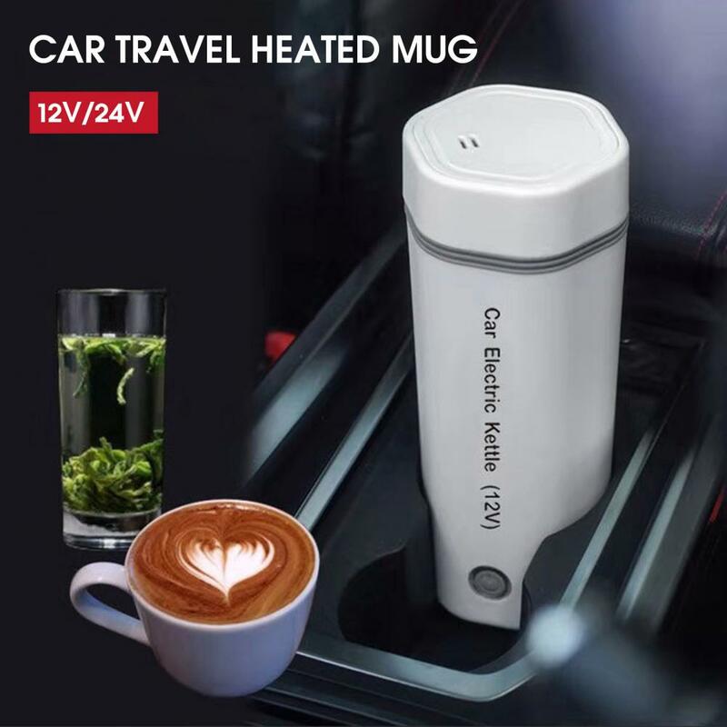 Taza de calentamiento de agua de acero inoxidable, taza de calentamiento de coche inteligente de 12V/24V, Apagado automático, sin olor, confiable, para viajes