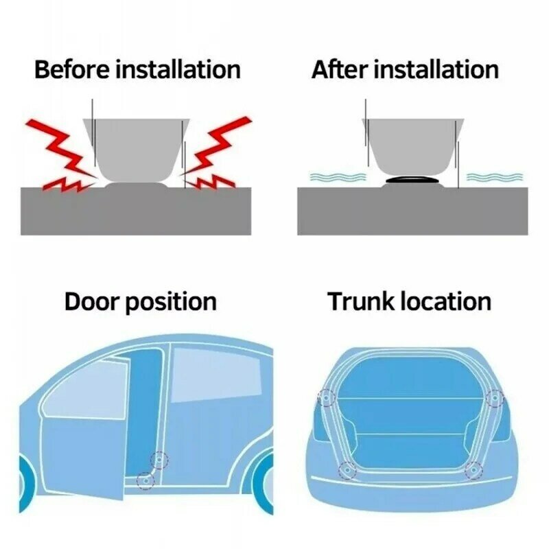 Car Anti-Collision Silicone Pad Shock Absorption Buffer Sound Insulation Mute Close The Door Cushion Auto Accessories