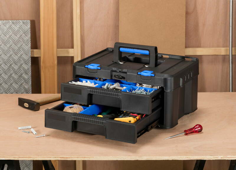 Sistema de almacenamiento Modular Hart Stack, caja de herramientas de dos cajones, se adapta al sistema de almacenamiento Modular de Hart