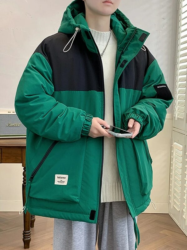 2023 New Men's Winter Jacket Hooded Parkas Silk-like Cotton Padded Coat Plus Size Casual Man Windbreaker Thick Warm Jackets 8XL