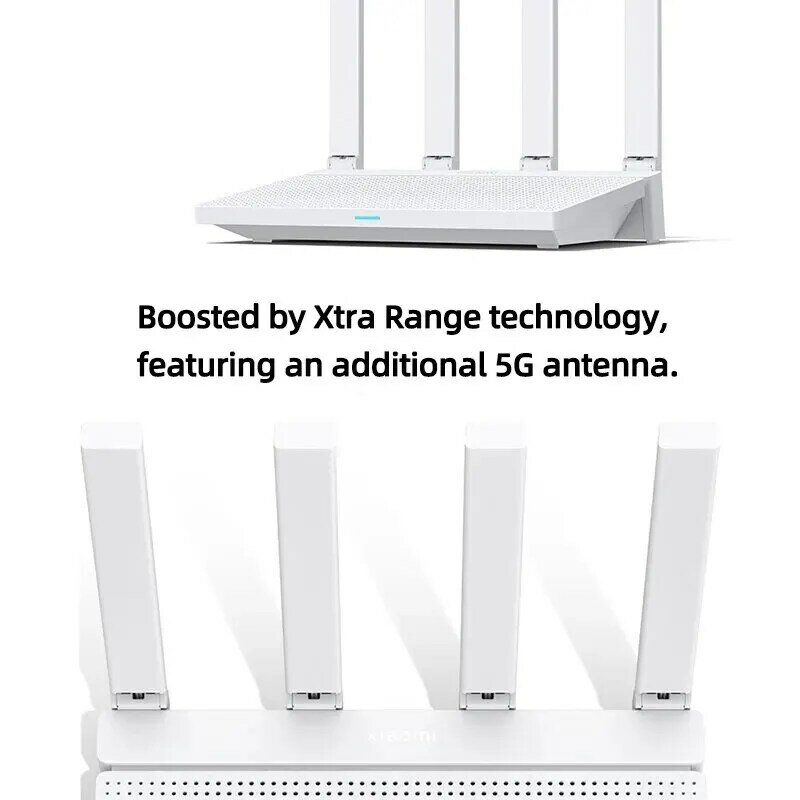 2023 NEW Original Xiaomi AX3000T Router 2.4GHz 5GHz 1.3GHz CPU 2X2 160MHz WAN LAN LED NFC Connection for Home Office Games Mi