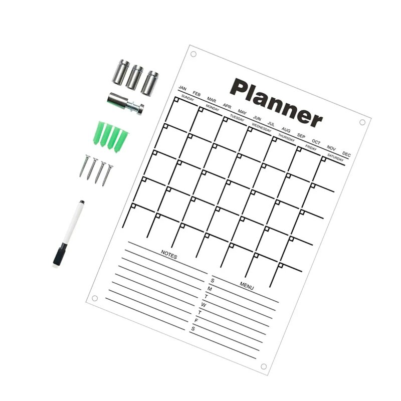 Planejador semanal placa de apagamento seco para fazer lista memorando quadro branco para menus de entrada