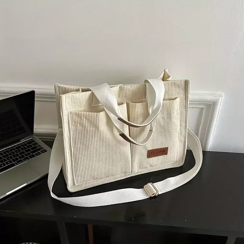 DA03  Corduroy Women's Tote Handbag Commuter Day Trendy Accessories ins Style Fashion Simple LargeCapacity
