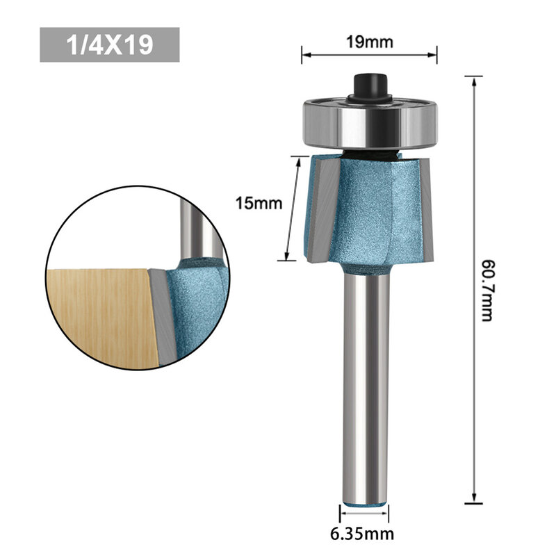 Router Bit Router Bits Abs Plastic Blade Bevel Edging Cutter Degree Stainless Steel Three Edge Blue Cutting Tasks