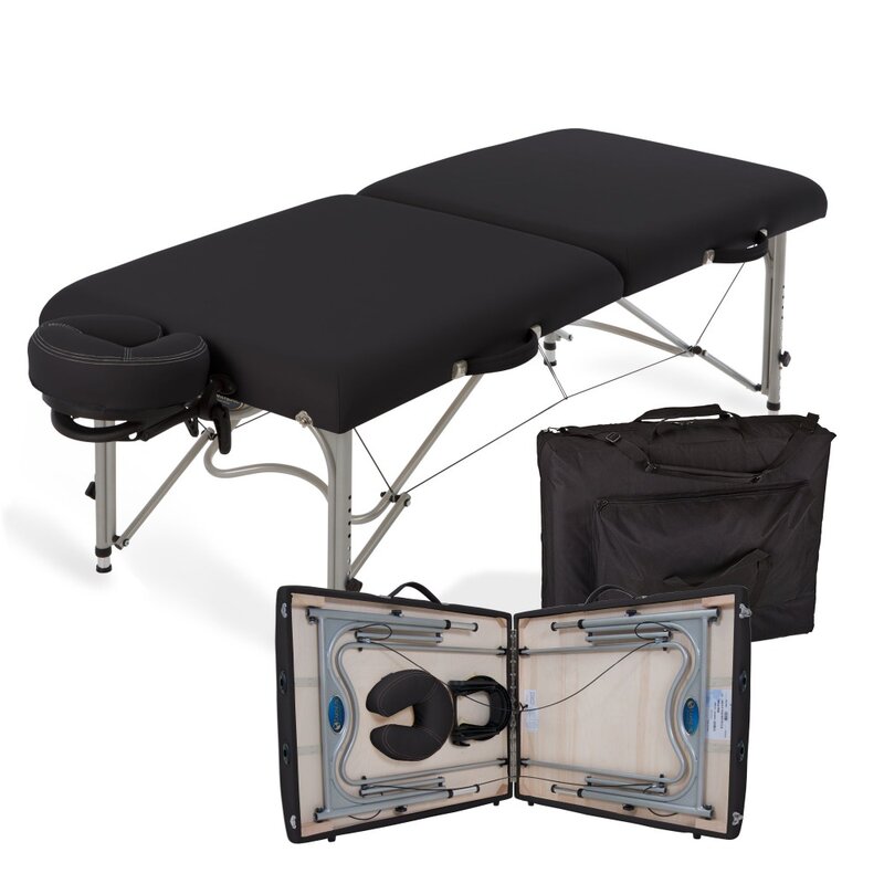 Mesa de massagem portátil ultraleve, armação de alumínio, usada, nova, 2024 Flex-descanso, berço e estojo