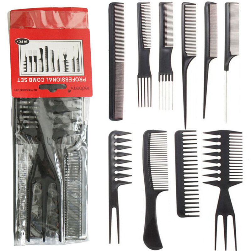 Barbeiro penteados pentes multifunções cabelo detangler pente anti-estático haircare hairstylist conjunto de ferramentas acessórios