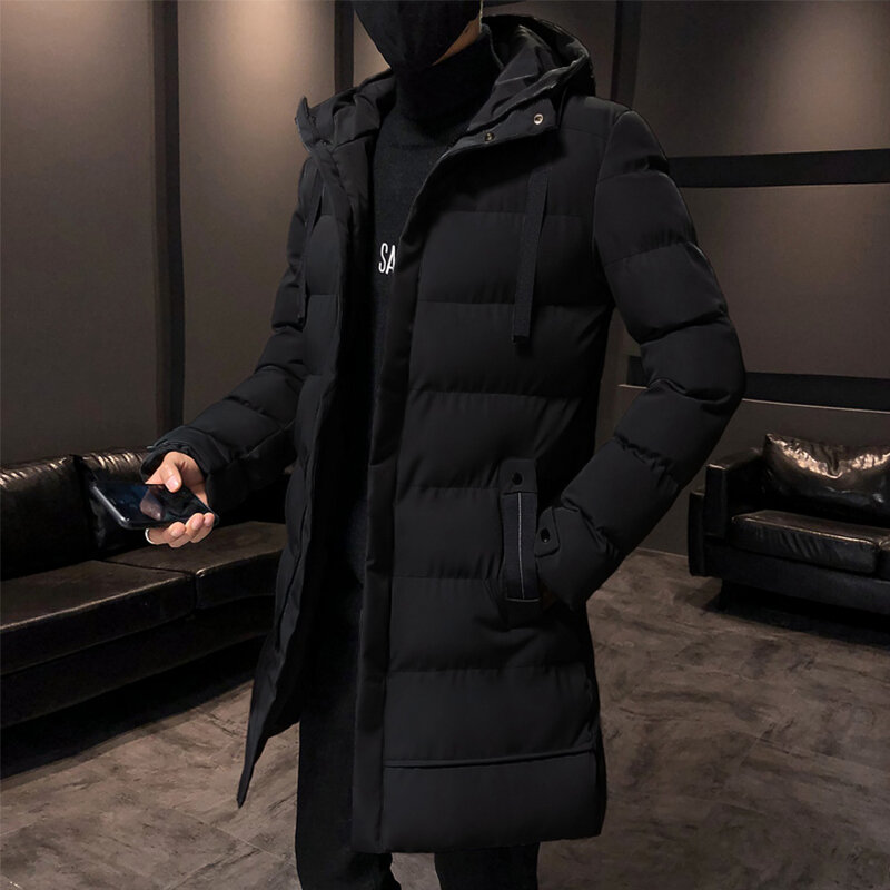 男性用の厚くて暖かいパーカージャケット,冬用のクラシックなアウターウェア,ポケット付きの防風ジャケット
