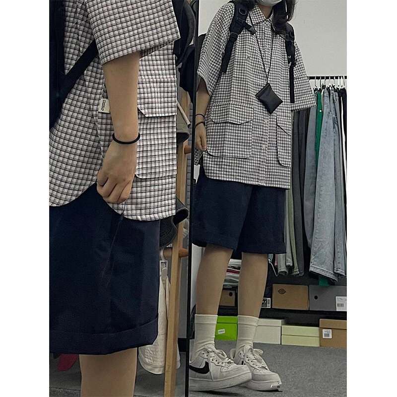Женские свободные шорты-карго MEXZT, летние спортивные шорты большого размера с широкими штанинами в Корейском стиле, цвет черный/белый