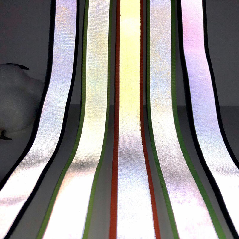50Yards,2*1,5 cm breite, reflektierende Gurtband Band Highlight Reflexion Streifen Kanten Braid Nähen Haustier Gurtband Zubehör