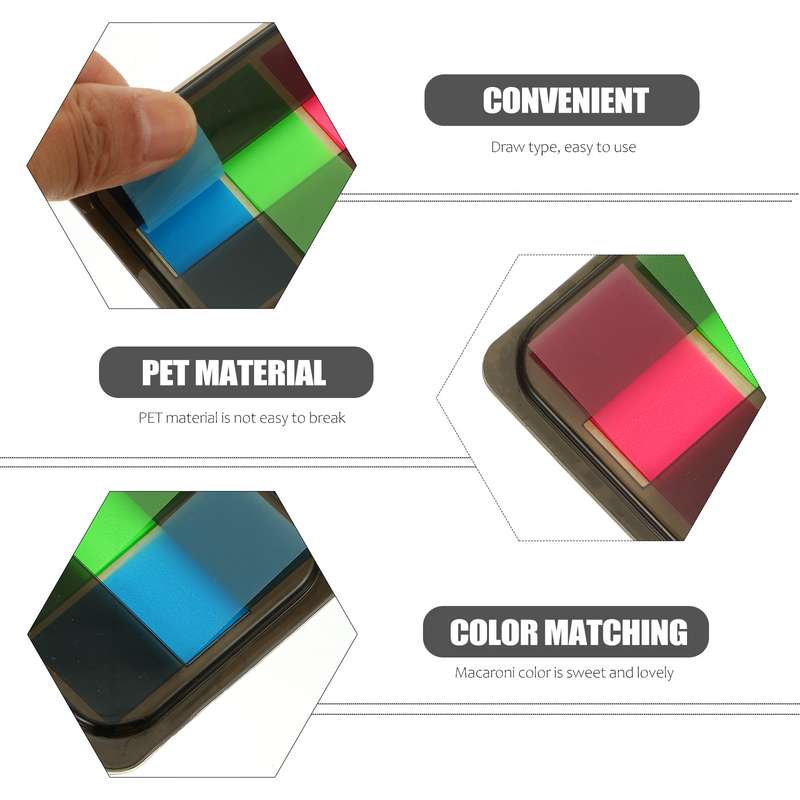 형광 색상 인덱스 스티커, 접착 라벨 노트 패드, 사무용품, 5 박스