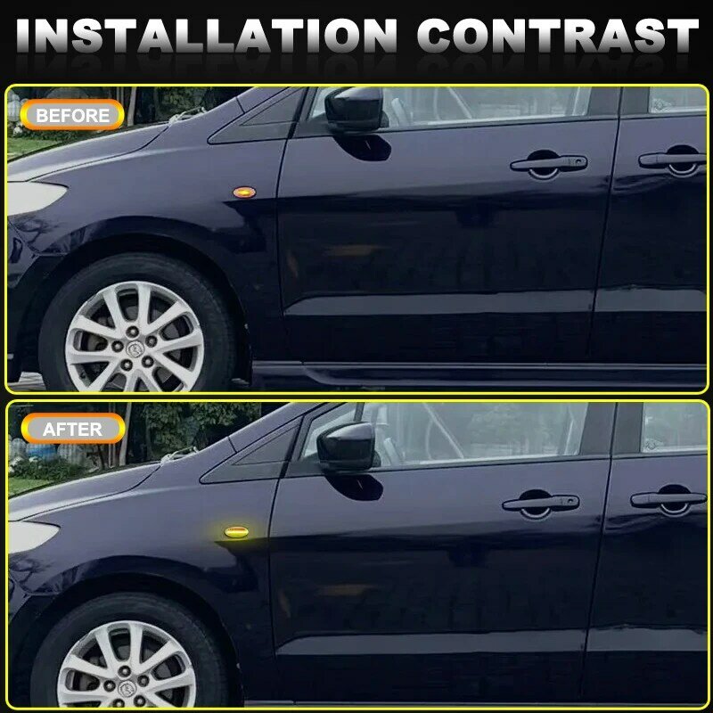 Luces LED de señalización de giro para Mazda 2, 2011-2013, Mazda 3, 2004-2011, Mazda 5, 2006-2010, Mazda MPV, 2000-2006