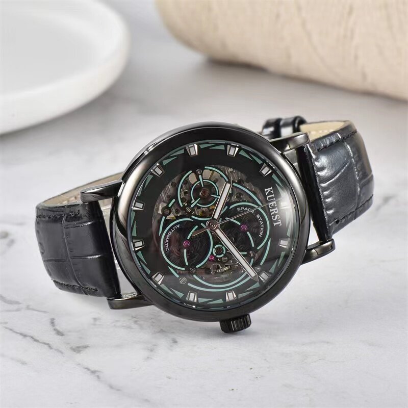 Cow Leather Band Men Watch Business Automatic Watch Graceful Women Work Watch