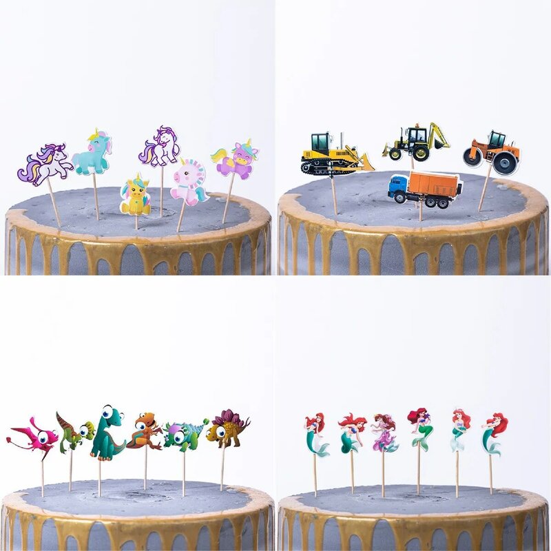 Bevroren Anna Elsa Prinses Thema Cupcake Picks Dier Cake Toppers Cartoon Cupcake Inserts Card Party Gift Voor Kid Verjaardag Decor