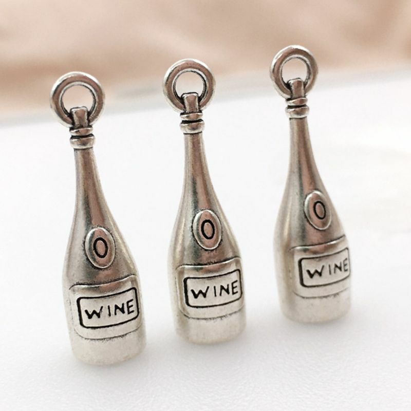 63Pcs Antique Silver Wine Cocktail Bottle Opener Charm Pendant DIY Jewelry Craft