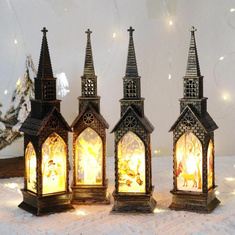 Lunimous House Christmas Lamp Vintage Battery Operated Glowing House Light Portable Home Decoration