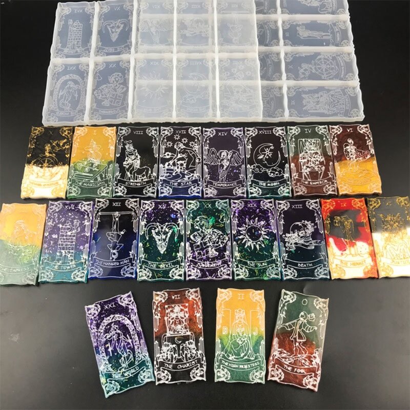 69HB Playing Game Cards Epoxy Resin Mold Divination Cards Silicone Mould DIY Crafts Jewelry Decoration Casting Tool