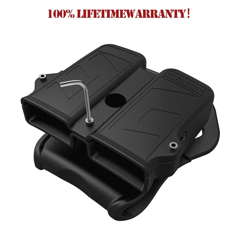 Double Mag Holder, Universal Mag Holder for 9mm 10mm .40 .45 Single & Double Stack Mag Pouch