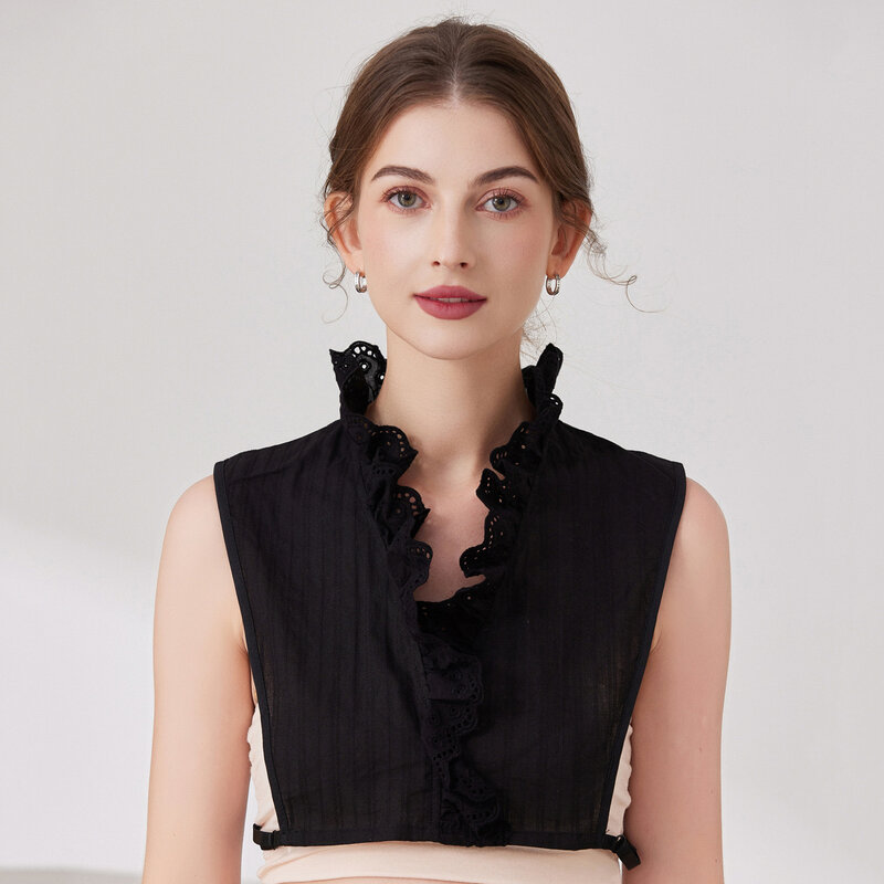 New Fashionable Women's Autumn/Winter Underlay with Fake Decorative Collar and Ruffle Edge Fake Collar