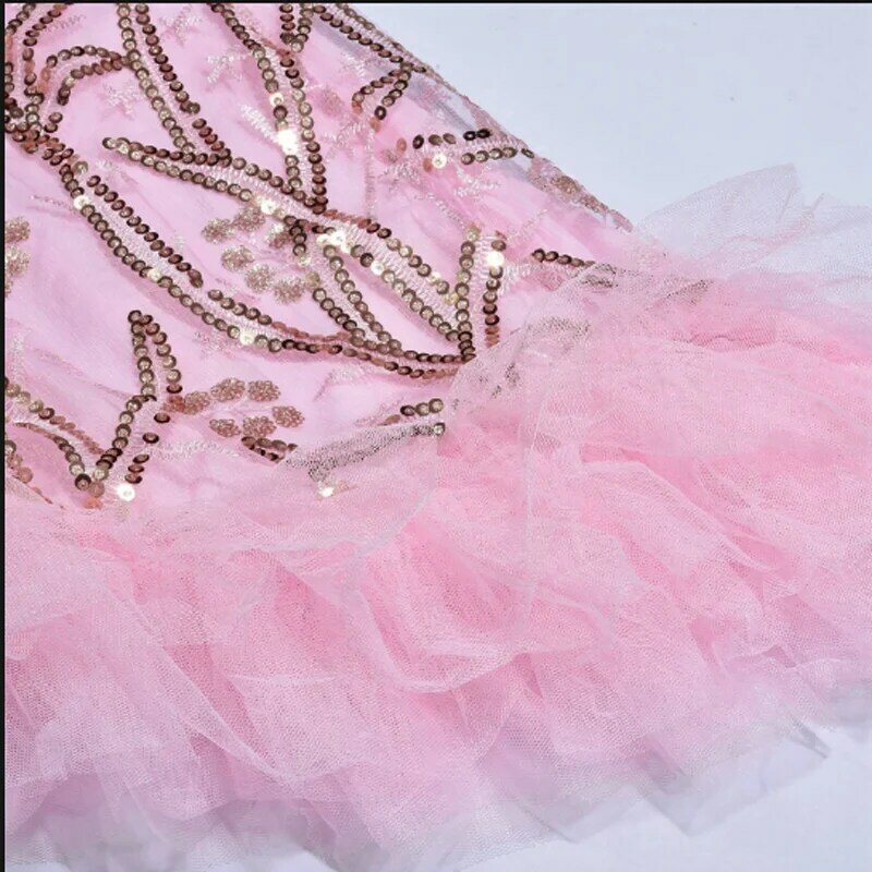 Oisslec Abendkleid Pailletten Ballkleid Rüschen aus Kleid teilt Promi-Kleid Reiß verschluss Party kleid Eleganz anpassen
