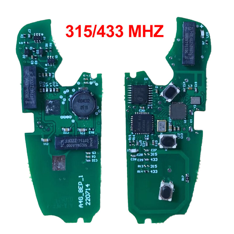 YOCASTY Chip 4F0 837 220AF kunci lipat Fob pintar Chip 8E 315 434 868 MHZ untuk 2006 - 2015 A6 Q7 S6 RS6 tanpa kunci Go