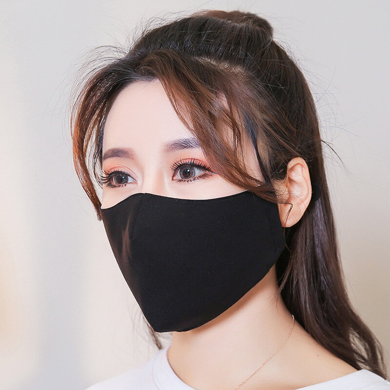 Adults Unisex Mask Men and Women Couples Personality Washable Cotton Masks Black Large Sunscreen Dust Masks Drop Shipping