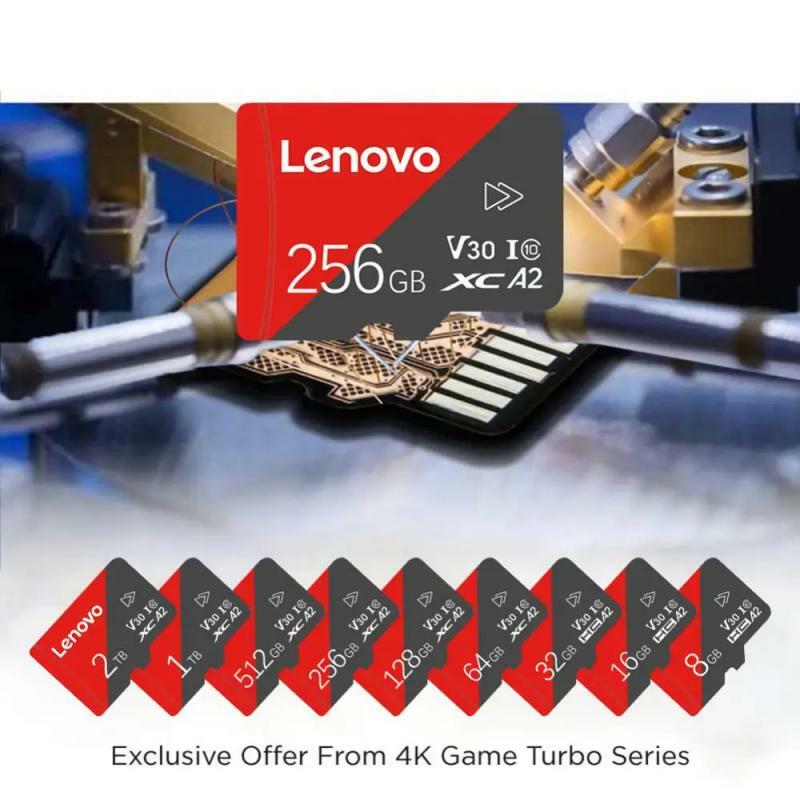 Lenovo-Cartão SD de Alta Velocidade, Cartão Flash TF, Cartão de Memória de 128GB para Nintendo Switch, PS4, PS4, Game Laptop, Class10, 512GB, 1TB, 2TB