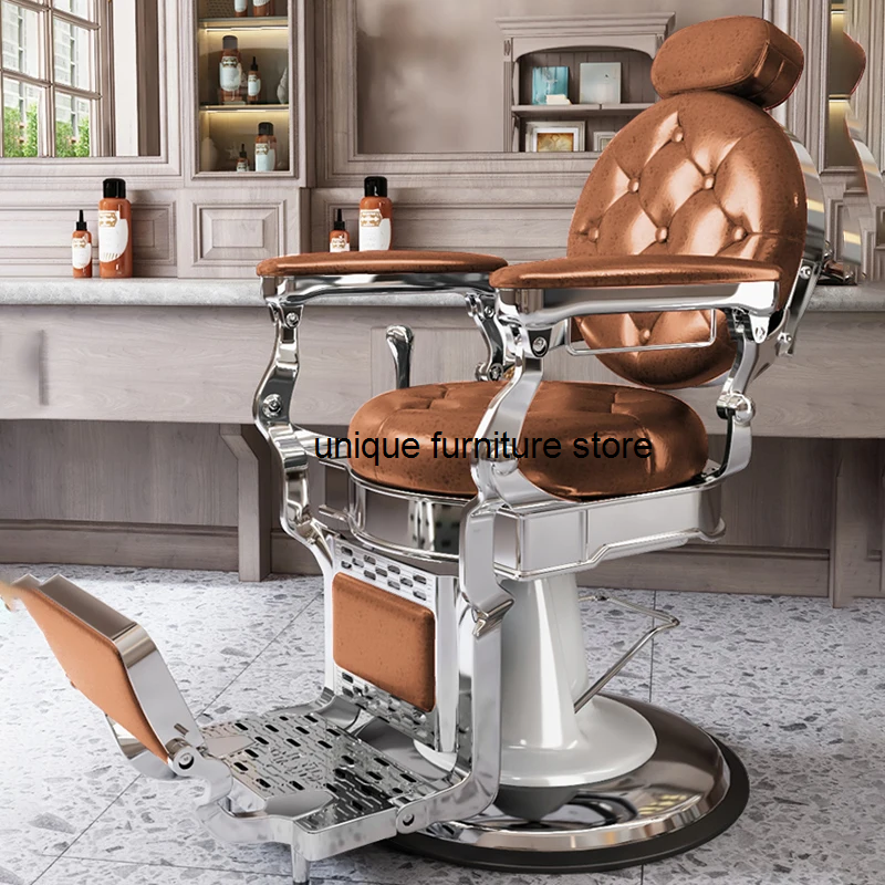 Mobiliário de couro vintage para barbeiro cadeira profissional estética, luxo Tattoo Care, LJ50BC