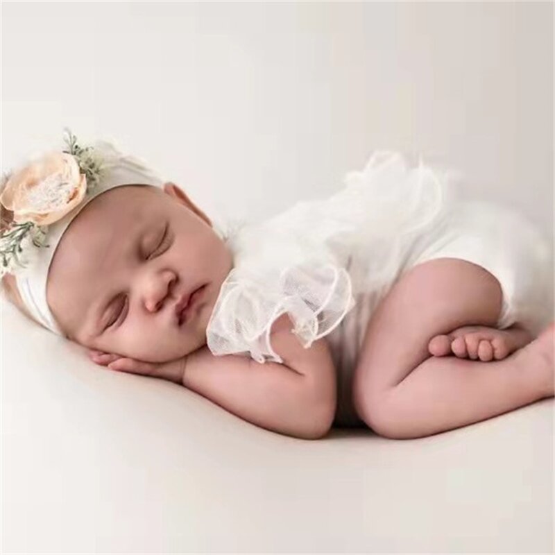 Newborn fotografia adereços do bebê meninas macacão roupa de renda bodysuit fotografia roupas infantis foto tiro roupas