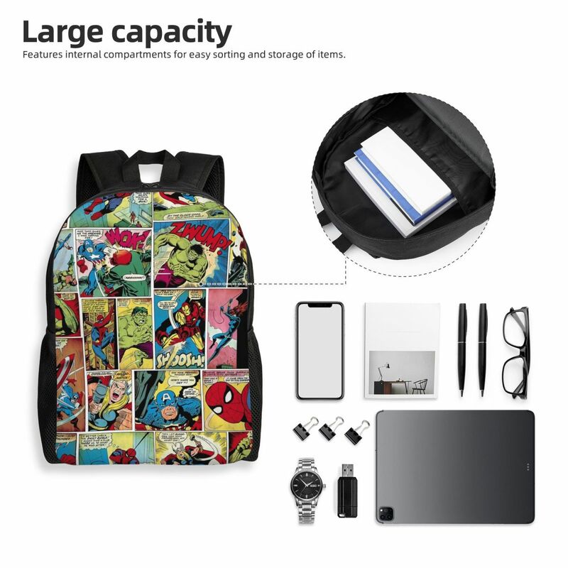 Дорожный рюкзак с персонажами на заказ для женщин и мужчин, школьный ранец для компьютера, рюкзак с принтом Человека-паука, супергерои для студентов колледжей, маленькие сумки
