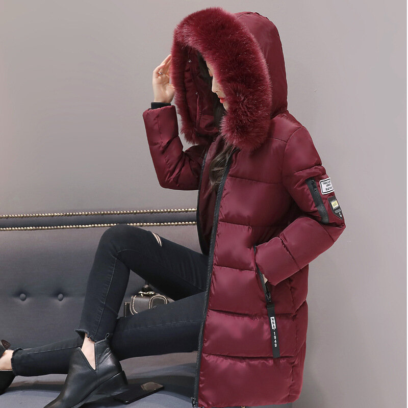 パーカー-女性用の冬のコート,ロング,カジュアル,フード付き,厚手,暖かい,コート,2022
