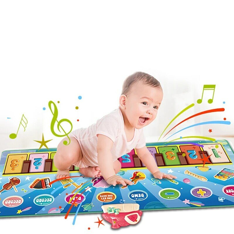 Tikar Piano untuk anak-anak tikar musik untuk anak-anak Keyboard musik tikar bermain natal ulang tahun hadiah terbaik untuk memberikan anak laki-laki perempuan
