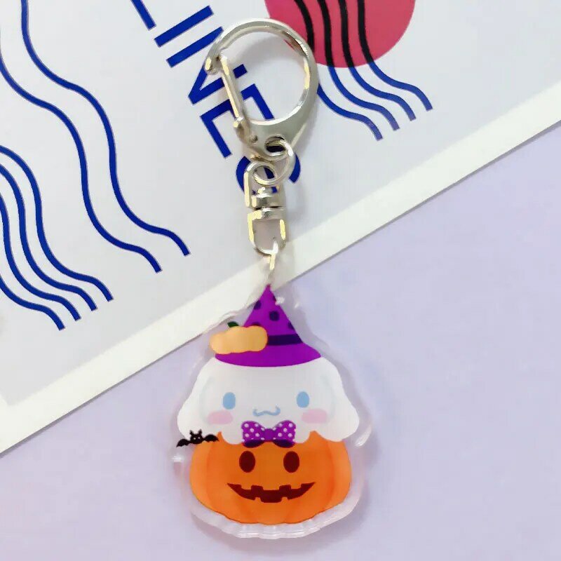 2023 Halloween Sanrio Sleutelhanger Kawaii Hello Kitty Kuromi Cinnamoroll Mijn Melodie Pochacco Halloween Series키pvc Sleutelhanger