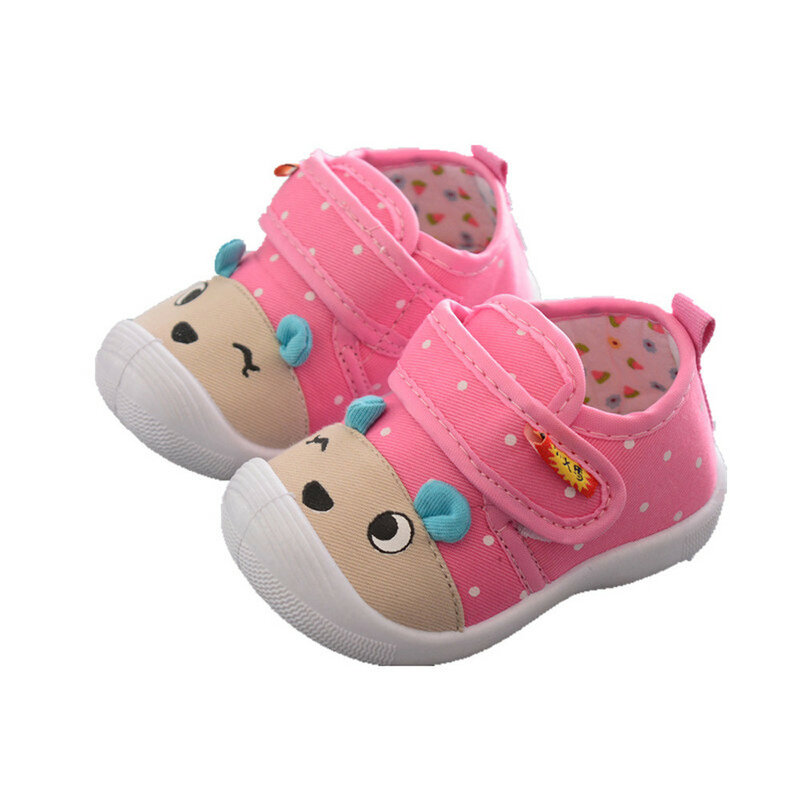 เด็กทารกใหม่เด็กเด็กหญิงเด็กชายการ์ตูนรองเท้ากันลื่น Soft Sole Squeaky รองเท้าผ้าใบ Babyslofjes Chaussures Bebe ผู้หญิง