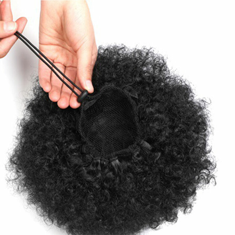 Эластичный Кулисный сетчатый кудрявый парик для наращивания волос пучок пушистый шиньон синтетический парик пучок для женщин
