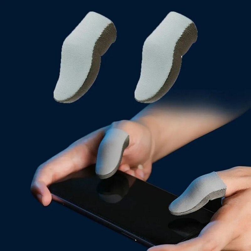 Guantes de fibra Nano plateada para jugadores, manguitos de dedo antisudor, estilo Koean, pantalla táctil 3D, manga de pulgar de alta sensibilidad