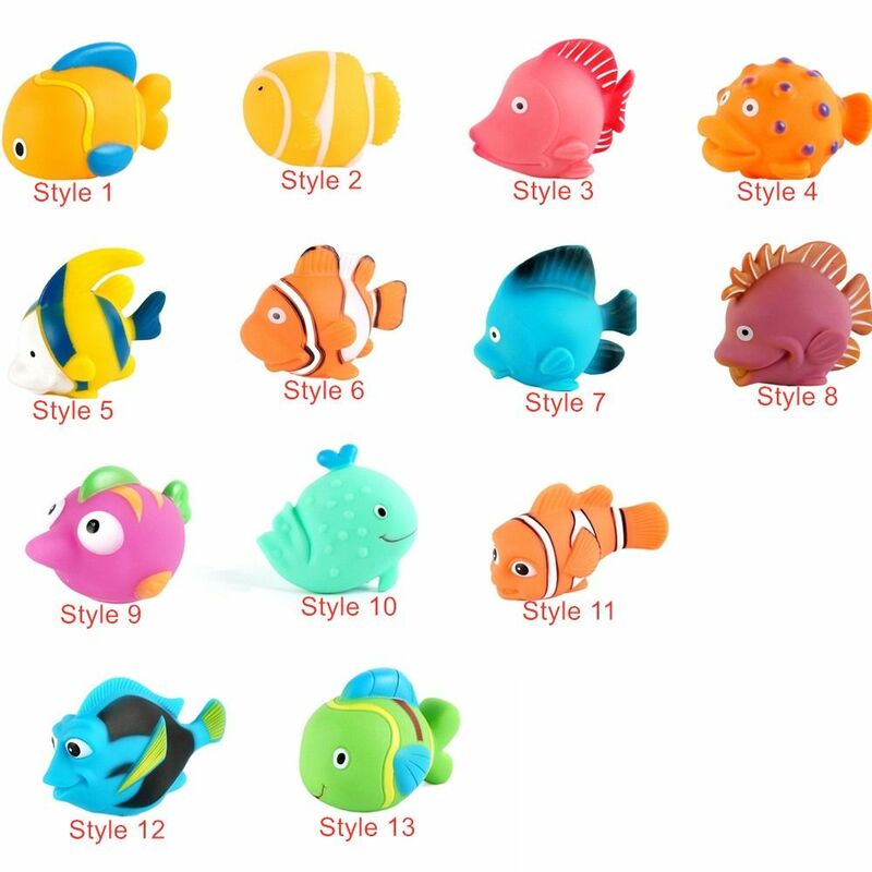 물고기 동물 아기 목욕 장난감, 유아 부드러운 PVC 스퀴즈 수영 물 장난감, 플로트 스프레이 물 샤워 장난감, 욕실