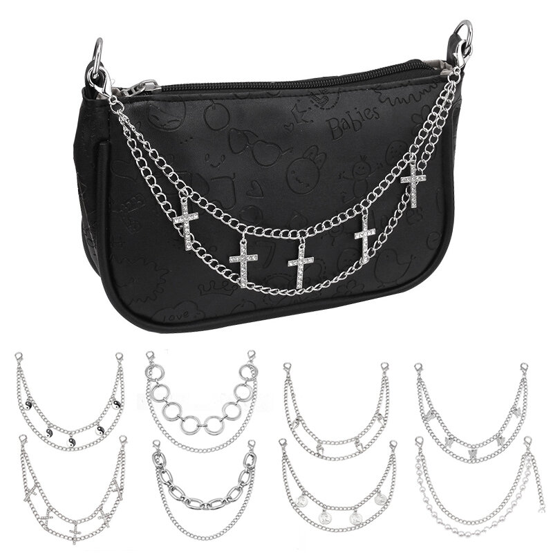 New Double Layer Bag Chain For Handbag Decorative Chain Exquisite Halloween Skeleton DIY Purse Chain Replacement Bag Accessories