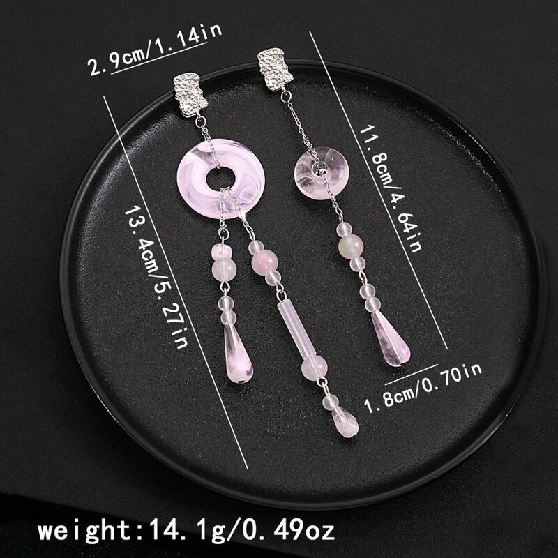 Exaggerated Circle Geometric Earrings Water Drop Asymmetrical New Chinese Stud Earrings Fashion Jewelry Vintage Hanfu Accessory