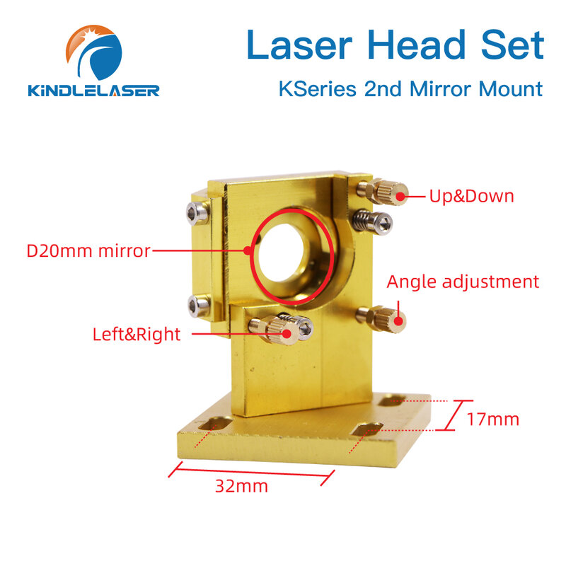KINDLELASER K Series CO2 Set Kepala Laser Lensa ZNSE Dia.12/18/20Mm Si Mirror Dia 20Mm untuk Mesin Pemotong Pengukir Laser K40