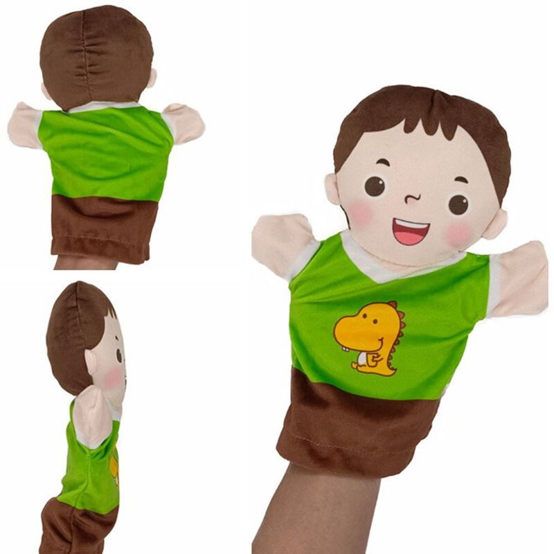 ตุ๊กตามือเด็กการ์ตูนพ่อแม่-ลูกถุงมือตุ๊กตาสำหรับเด็กปู่ย่าตายายลูกสาวครอบครัวหุ่นเด็ก