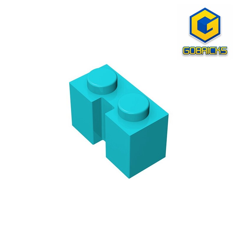 Gobricks GDS-798 tijolo 1x2 w. Groove compatível com lego 4216 brinquedos para crianças monta blocos de construção técnico