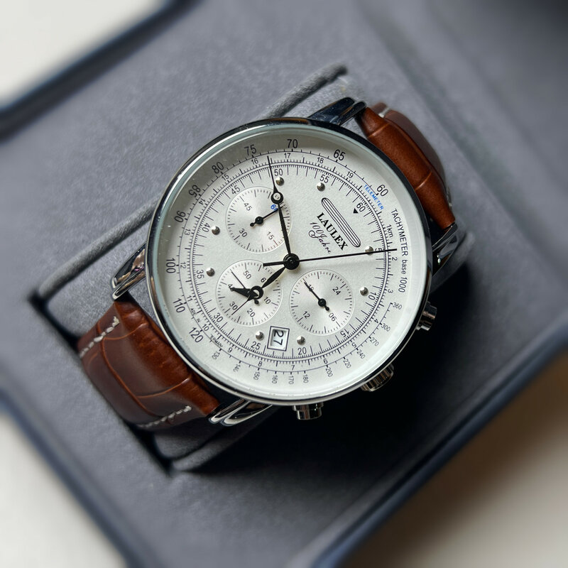Nieuwe Luxe Merk Zeppelin Met Dezelfde Duik Multifunctionele Timing Code Horloge Lederen Band Heren Quartz Horloge Cadeau Armband