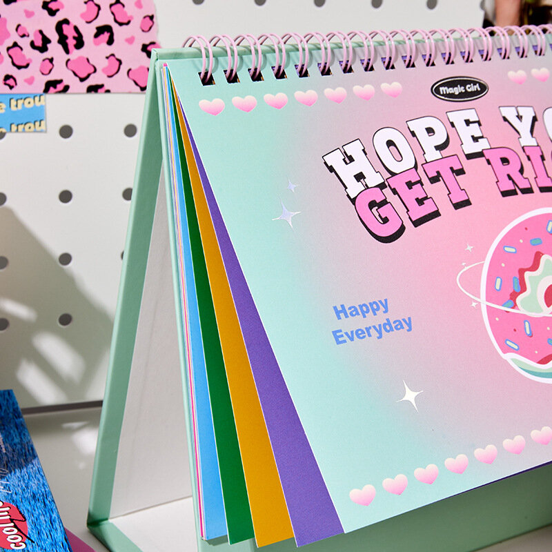 2024 Happy New Year Series Calendar Kawaii Cherry Cake INS Style Desk Calendars Daily Schedule Table Planner 2023.09-2024.12