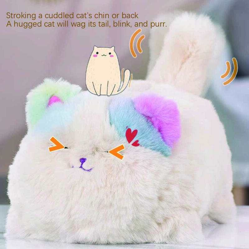 Peluche elettrico Cuddle Cat Toy Cartoon Cute Creative Simulation Cat impara a parlare Wag Your Tail Blink Your Eyes peluche Doll Toys