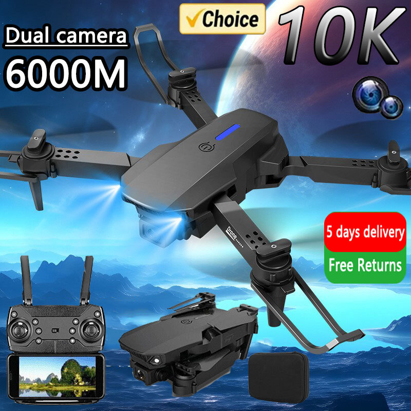 E88Pro RC Drone 4K profesional con gran angular de 1080P, cámara Dual HD, helicóptero plegable RC, WIFI, FPV, delantal de sujeción de altura, venta de regalo