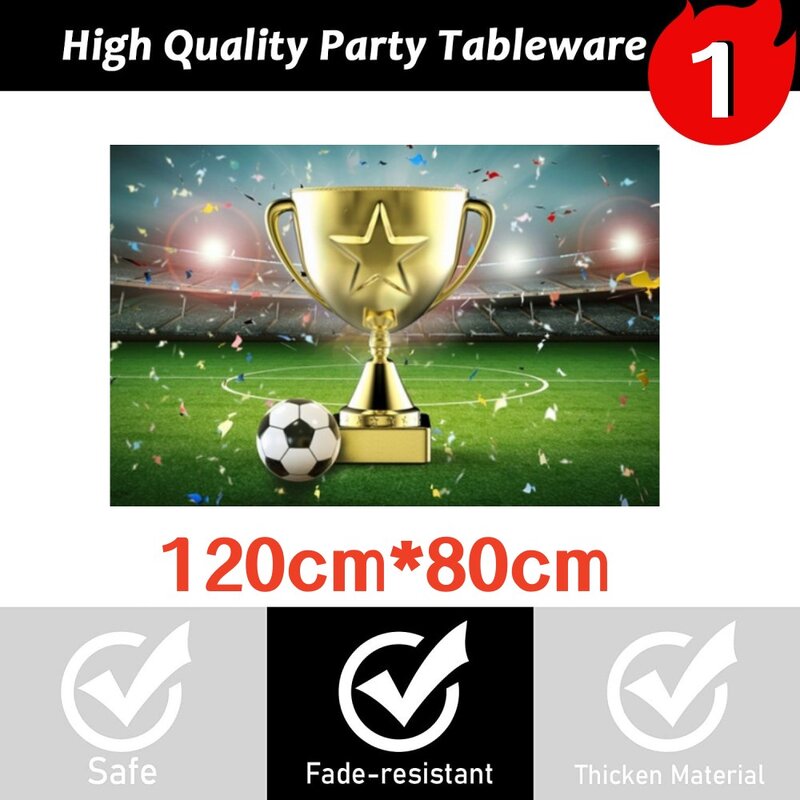 Football Theme Party Disposable Tableware Paper Plate Cup Tablecloth Baby Shower Kids Soccer Birthday Party Decoration Supplies