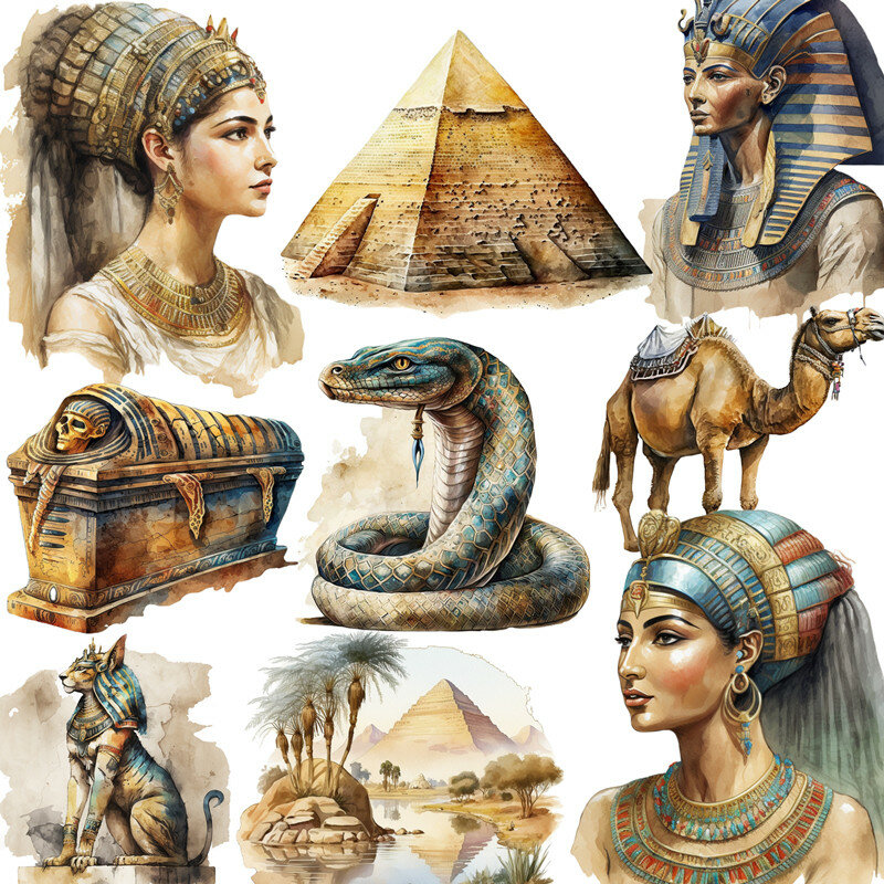 12 шт./упаковка, декоративные наклейки в виде Древнего Египта